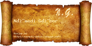 Némedi Gábor névjegykártya